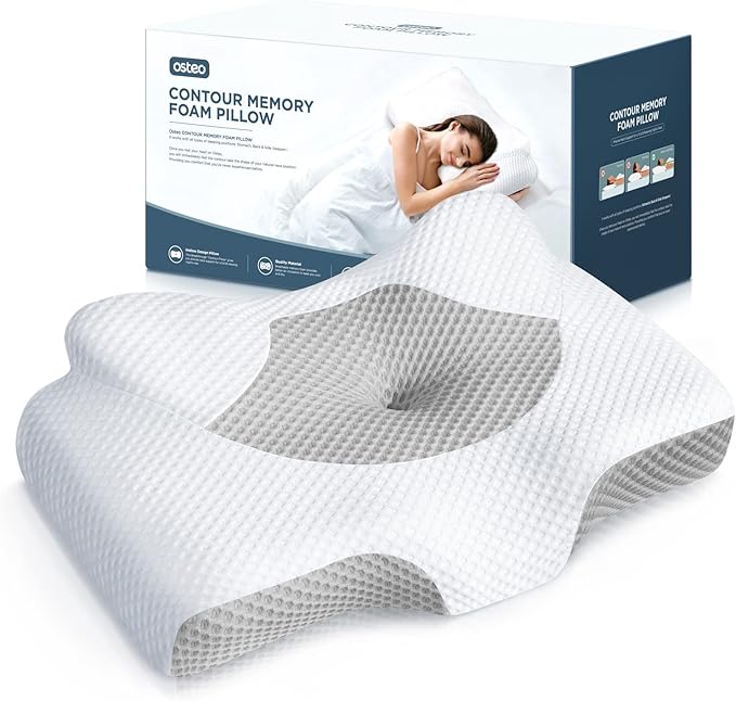 Osteo Cervical Pillow for Neck Pain Relief, Hollow Design Odorless Memory Foam by OSTEO