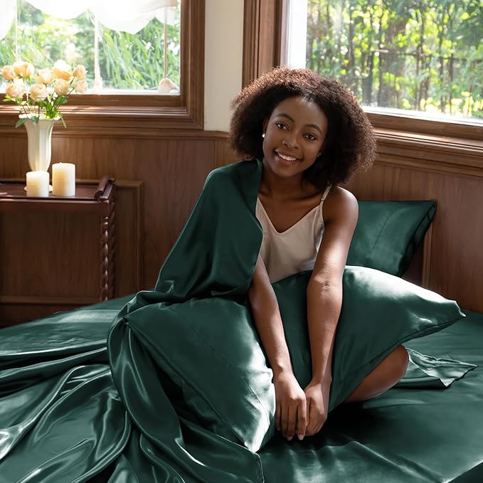 CozyLux Satin Sheets Queen Size Bed Set - Image 5