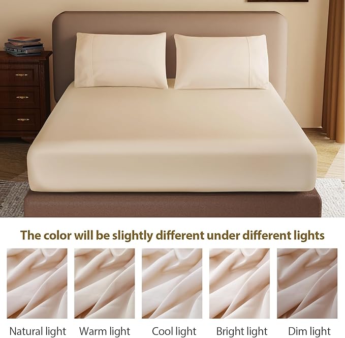 100% Egyptian Cotton Fitted Sheet Queen Size, 600 Thread Count, Single Fitted - Image 7