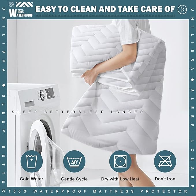 Cal King Size Waterproof Mattress Protector Quilted, Breathable Ultra-Soft - Image 6