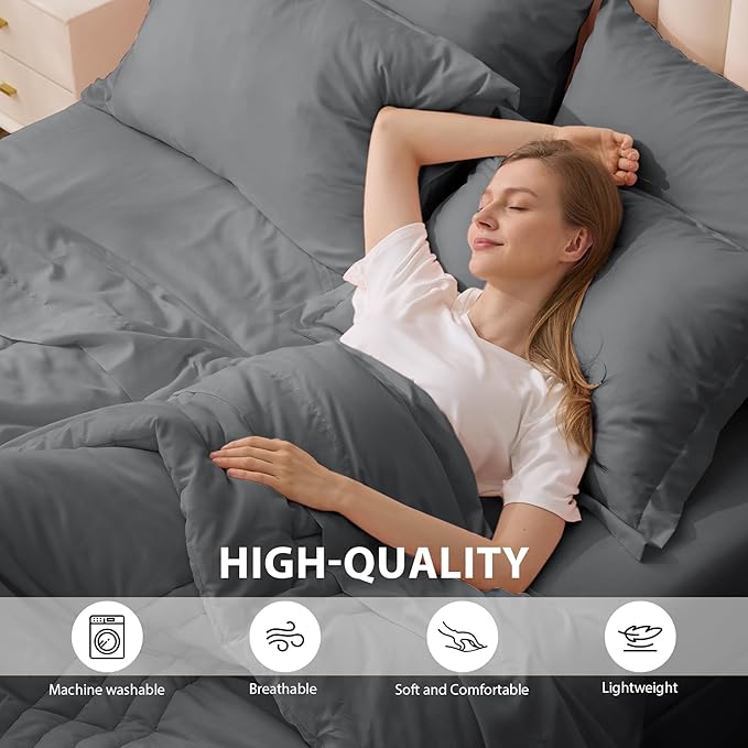 Twin XL Comforter Set Dark Grey - Image 5