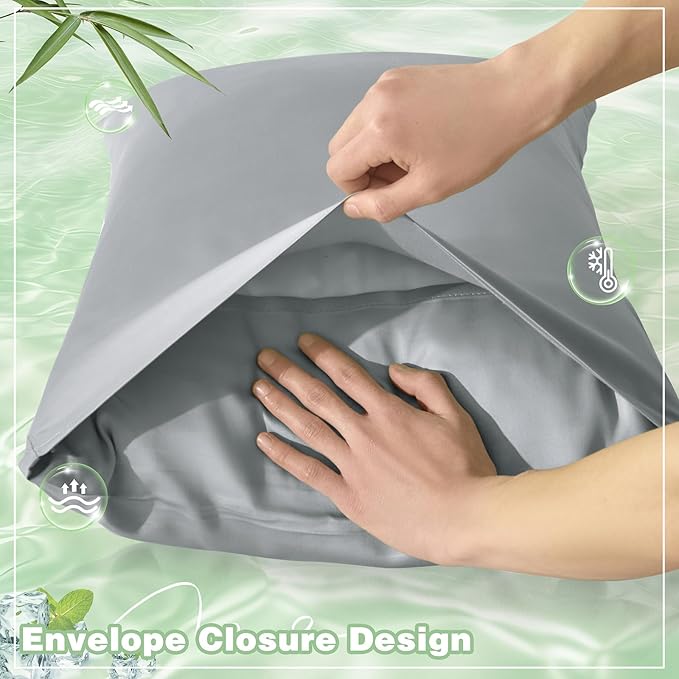 Homiest Cooling Pillow Cases Standard Size Set of 2, 100% Rayon Derived from - Image 5
