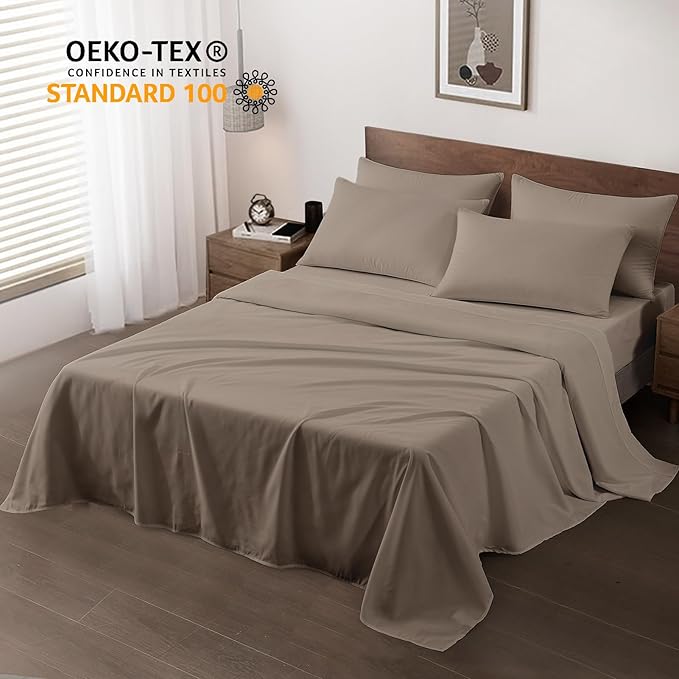 Maple&Stone King Flat Sheet 6 Pack, Premium Soft & Breathable, Brushed - Image 2