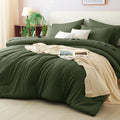 CozyLux King Size Comforter Set Olive Green, 7 Pieces Bed in a Bag King by CozyLux