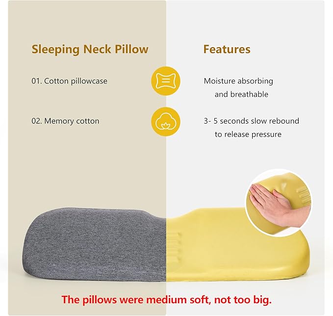 Cervical Neck Pillows for Pain Relief Sleeping, Memory Foam Neck Bolster - Image 5