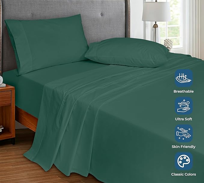 Royale Linen 100% Organic Cotton California King Flat Sheet Only - Image 4