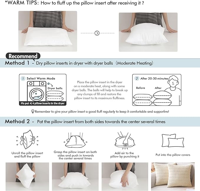 MIULEE 26x26 Inches Pillow Inserts Pack of 2, Decorative Throw Pillow Inserts - Image 2