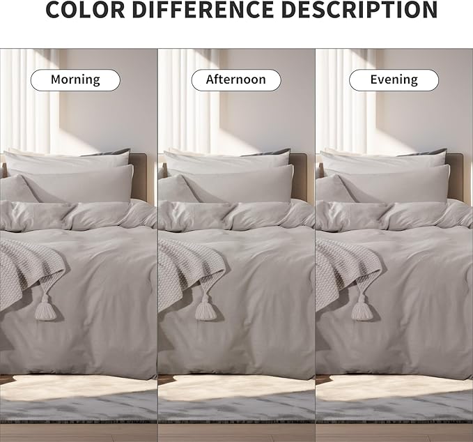 NEXHOME PRO Duvet Cover Full Size, 100% Washed Cotton Orgnic Linen Like - Image 3