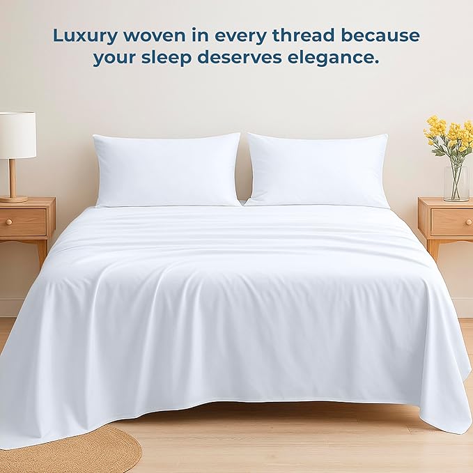 Royale Linens 100% Organic Cotton King Flat Sheet Only - Image 6