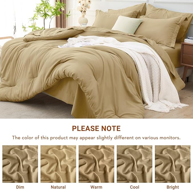MUXHOMO 7 Pieces Full Comforter Set, Soft Bed in a Bag Full Size, All Season - Image 5