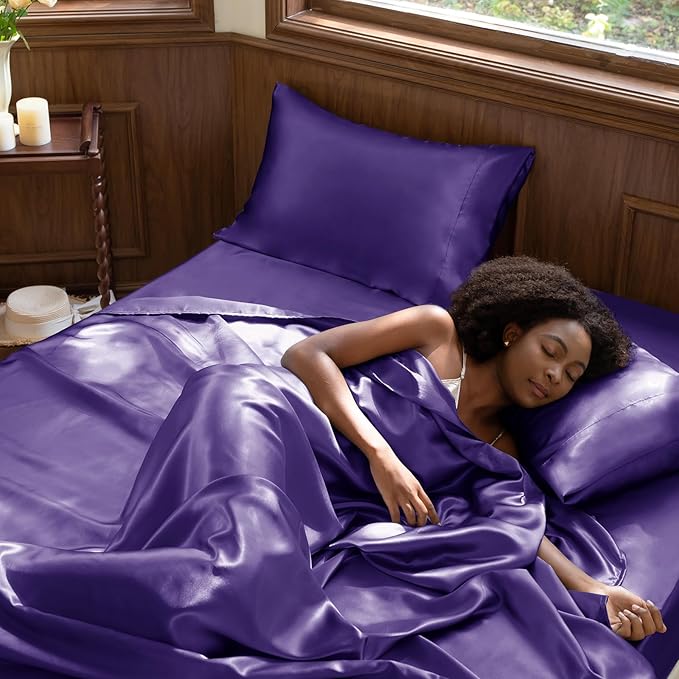 CozyLux Satin Sheets Twin Sheet Set - Image 2