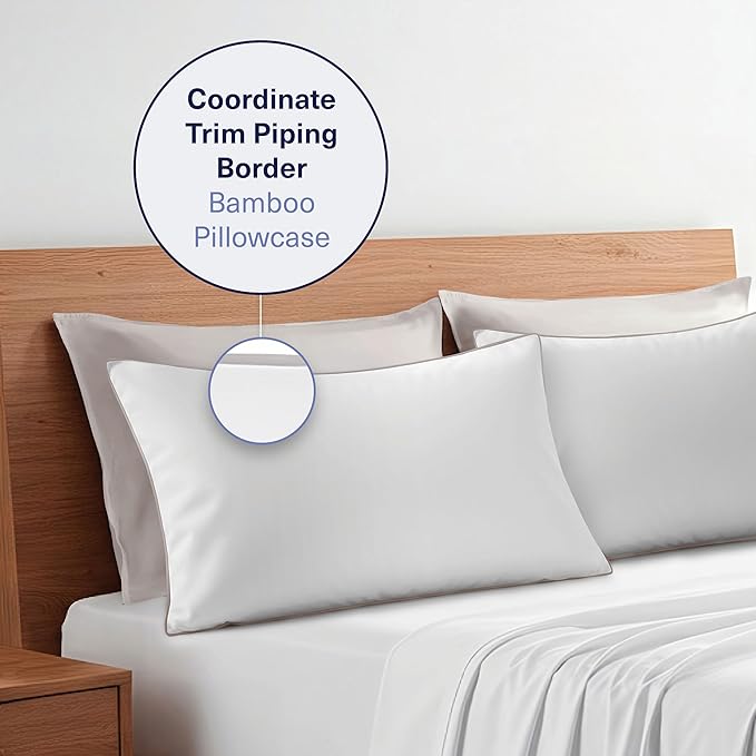 Kickoff Viscose Bamboo Pillowcase, 100% Organic Hidden Zippered Viscose Bamboo - Image 6