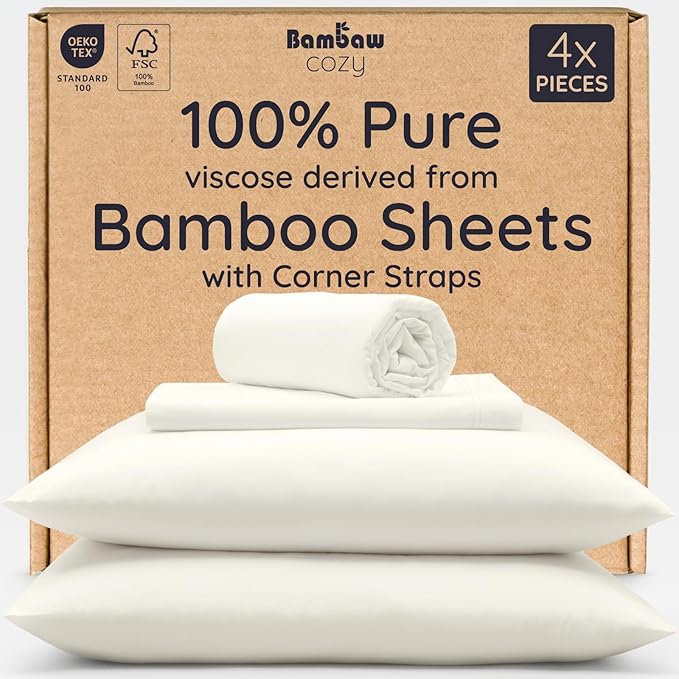 Bambaw 100% Viscose Derived from Bamboo King Size Bed Sheet Set by Bambaw