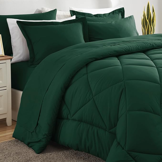 CozyLux California King Comforter Set Emerald Green - Image 10