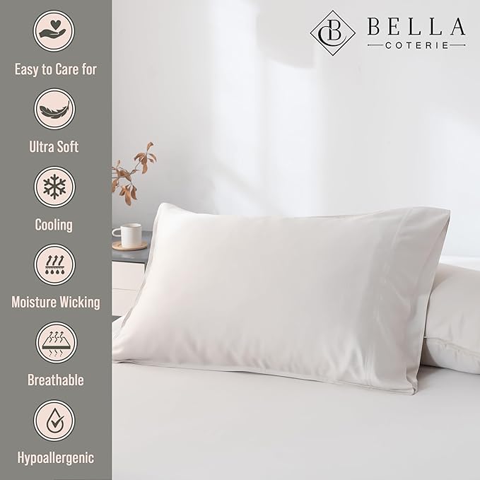 Bella Coterie | Luxury Bamboo Viscose King Size Pillowcase Set | 100% - Image 2