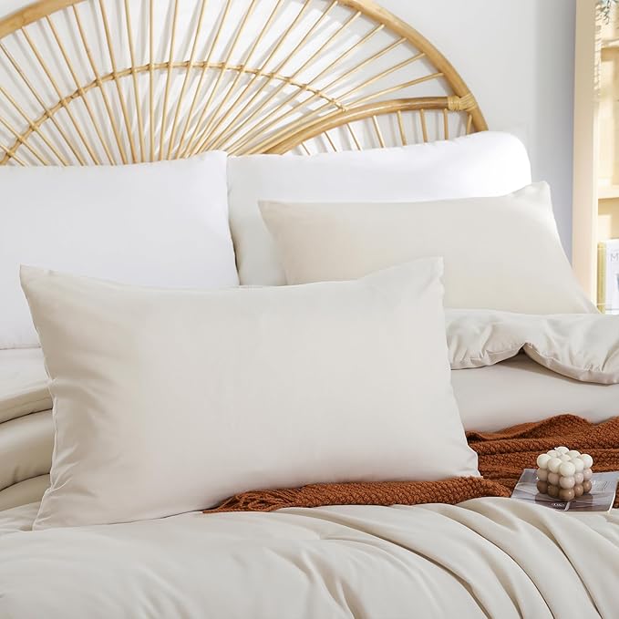 weigelia Beige Comforter Set Twin Boho Cream Twin Comforter - Image 3
