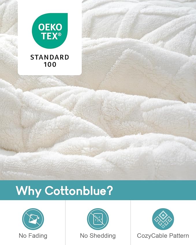 Cottonblue Jacquard Weighted Blanket 15lbs - Image 3