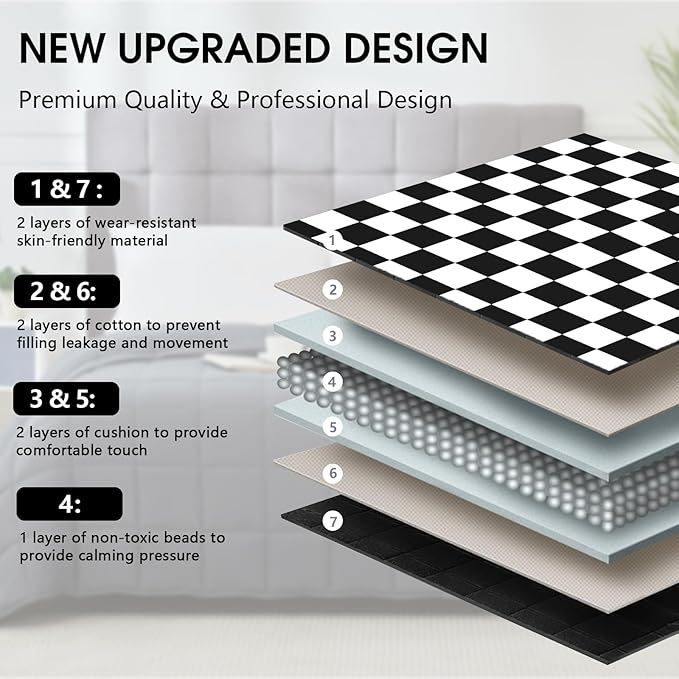 Black Checkered Weighted Blanket - Image 3