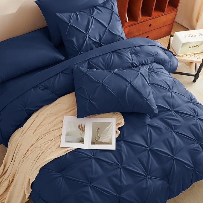 CozyLux Oversized King Comforter Sets Navy Blue, 7 Pieces Oversized King - Image 8