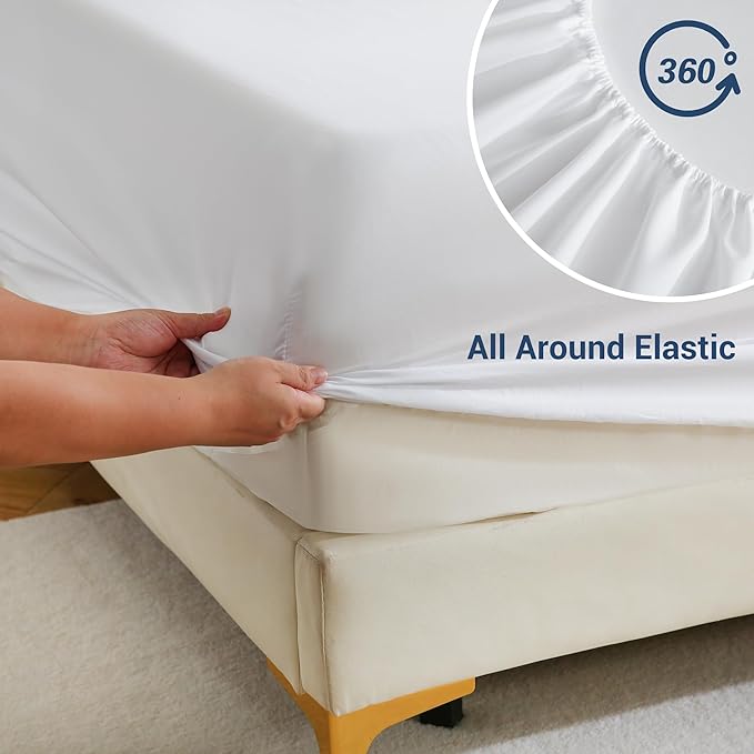 White Bulk Queen Fitted Sheet Only Deep Pocket 6 Pack, Quick Sort Bottom Bed - Image 4