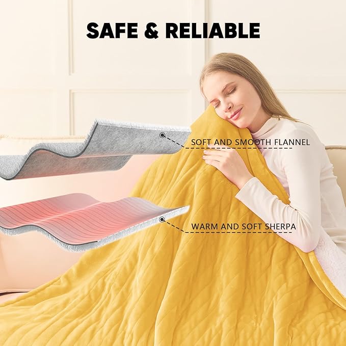 greenoak Heated Blanket Electric Queen Size 84"X90" Dual Control, Heating - Image 6