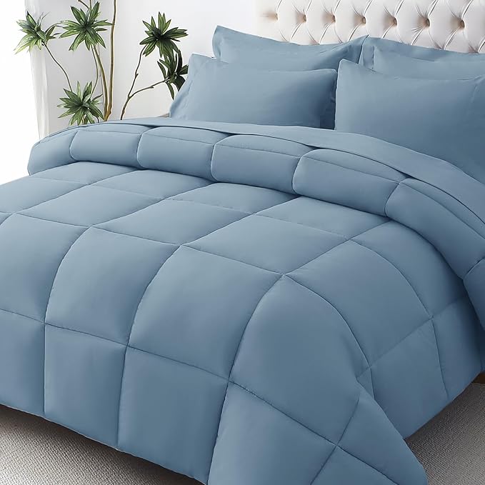 JOLLYVOGUE Full Comforter Set, Ultra-Soft Bed in a Bag Full Size 7 Pieces by JOLLYVOGUE