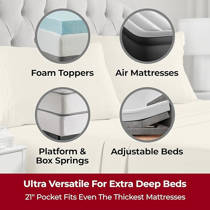 Mellanni Extra Deep Twin XL Sheets - Image 2