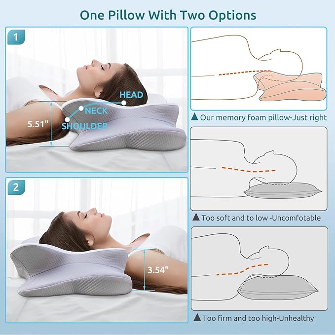 DONAMA Cervical Pillow for Neck and Shoulder, Contour Memory Foam Pillow - Image 5