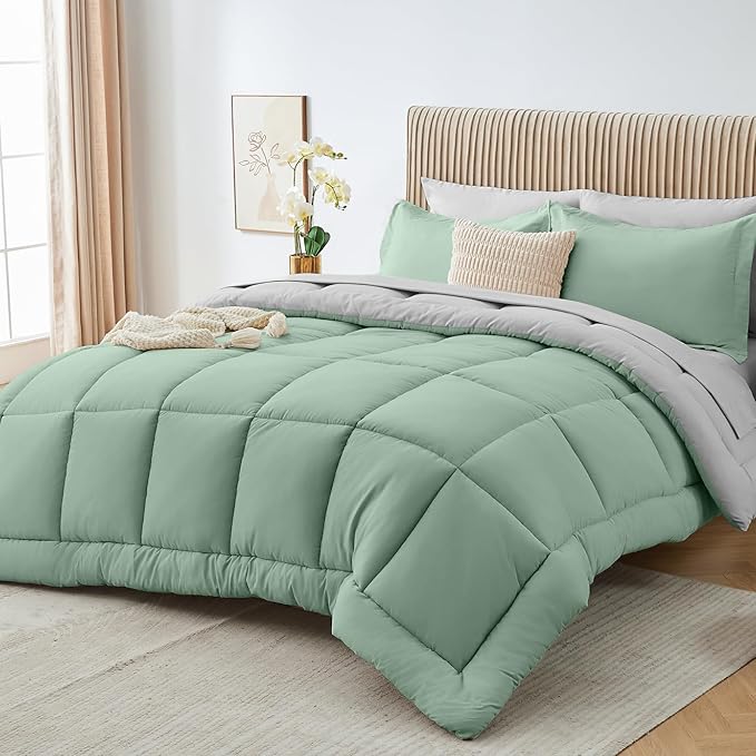 Sasttie Full Size Comforter Sets, 7 Pieces Reversible Bed in a Bag Full by SASTTIE