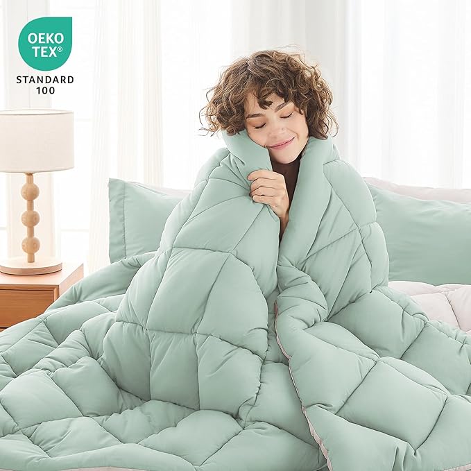 MUXHOMO 5 Pieces Twin XL Comforter Set, Reversible Bed in a Bag Twin XL Size - Image 2