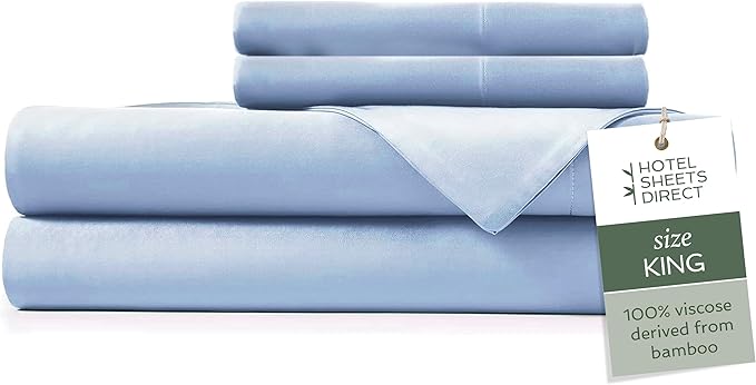Hotel Sheets Direct 4 Piece Bed Sheet Set King Size, 100% Viscose Derived from by HOTELSHEETSDIRECT