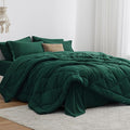Love's cabin Twin Comforter Set Dark Green, 5 Pieces Twin Bed in a Bag by Lovescabin