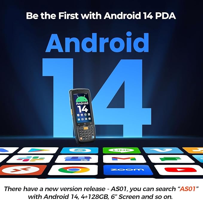 MUNBYN Android Barcode Scanner MC005, Android 14, 4GB+64GB PDA Handheld, Equipped with Honeywell HS7 1D & 2D Bar Code Scan Engine, 4-inch Touchscreen, 5000mAh Mobile Scanner for Inventory Warehouse-DeskoryOffice