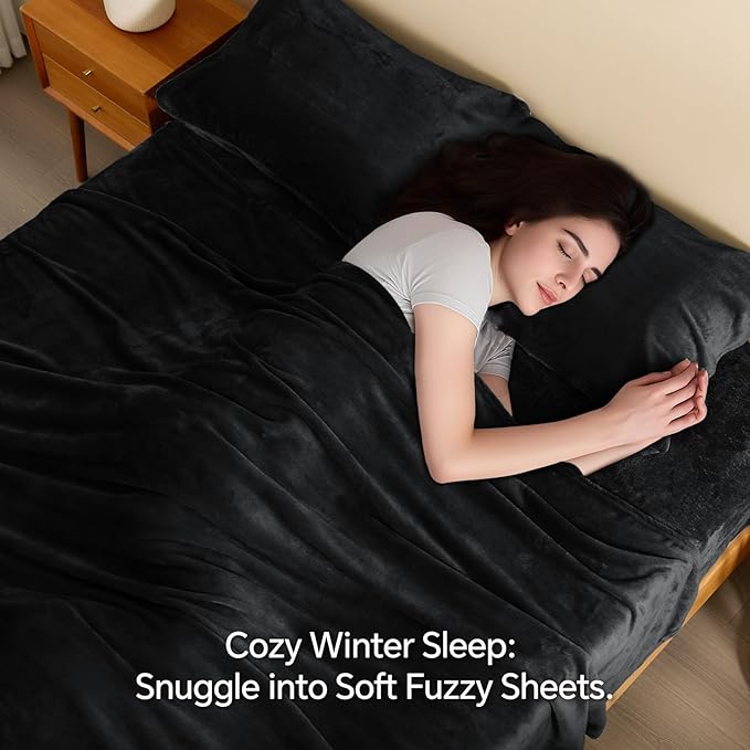 BEDELITE Flannel Sheets Twin Size Black - Image 3