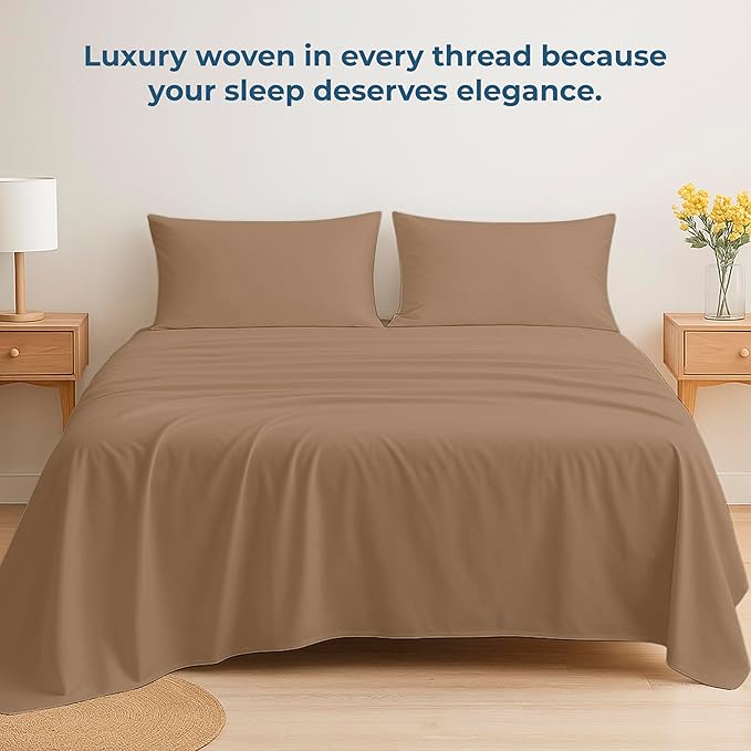 Royale Linens 100% Organic Cotton King Flat Sheet Only - Image 6