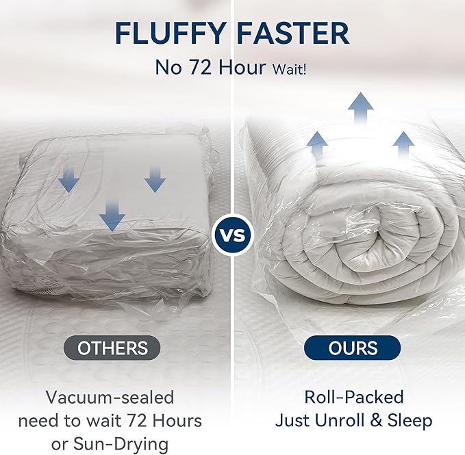 BDEUS Dual Layer 5 Inch Memory Foam Mattress Topper Full Size, 2 Inch Gel - Image 6