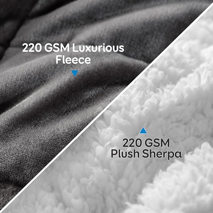 Cottonblue Weighted Blanket 20 lbs, Sherpa Fleece Weighted Blanket Queen Size - Image 2