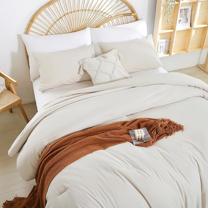 weigelia Beige Comforter Set Twin Boho Cream Twin Comforter - Image 6