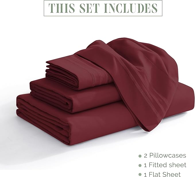 Elegant Comfort Luxurious 1500 Premium Hotel Quality Microfiber 4-Piece Sheet - Image 3