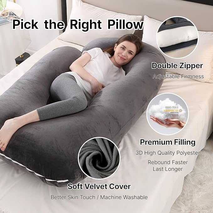 ALLOPERA Pregnancy Pillow, Full Body 57 Inch Maternity Pillow - Image 3
