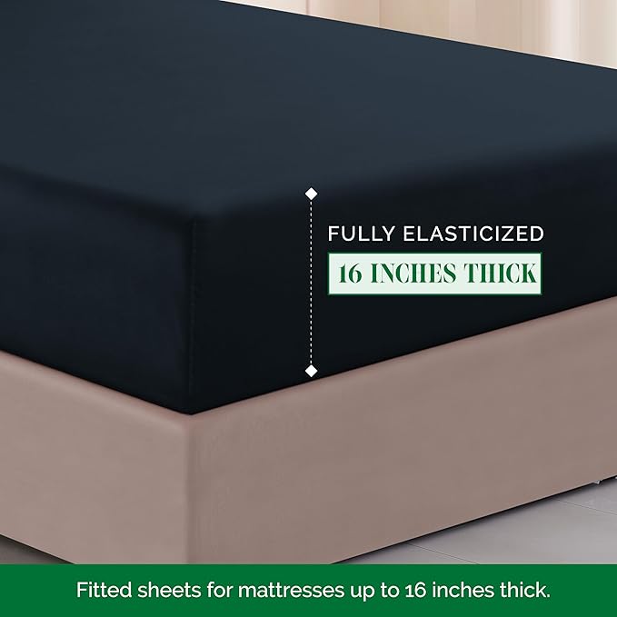 Elegant Comfort 1500 Premier Hotel Quality 4-Piece Bed Sheet Sets, Deep Pockets - Image 4