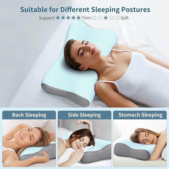Cervical Neck Pillow for Pain Relief, Contour Memory Foam Pillows for Sleeping - Image 6