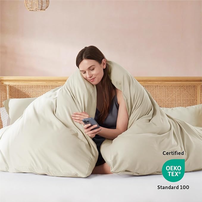 Nestl Beige Cream Duvet Cover Queen Size - Image 3