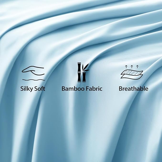 Bamboo Viscose Flat Sheets Only, 400 Thread Count Sateen Weave King Size Flat - Image 3