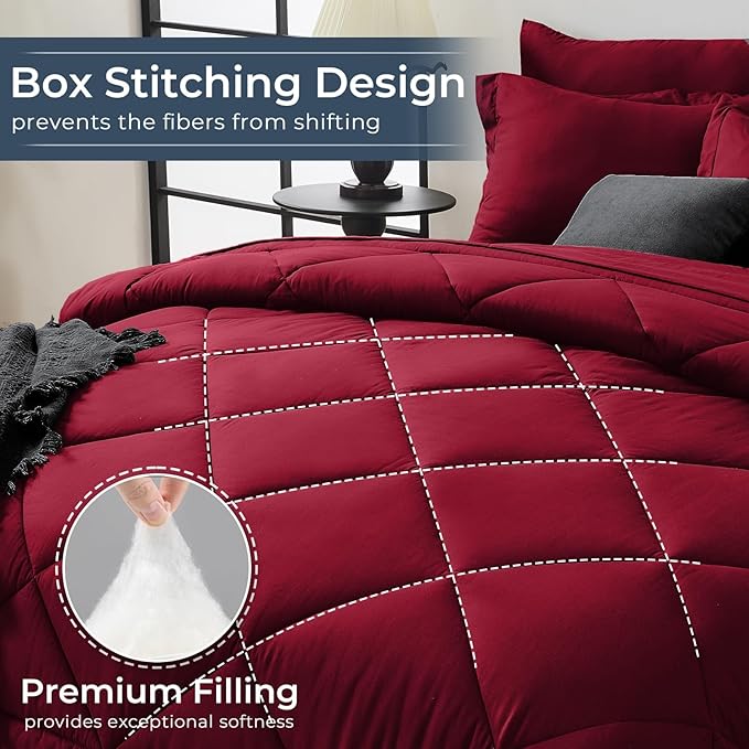 HEVUMYI Red Full Comforter Set - Image 4
