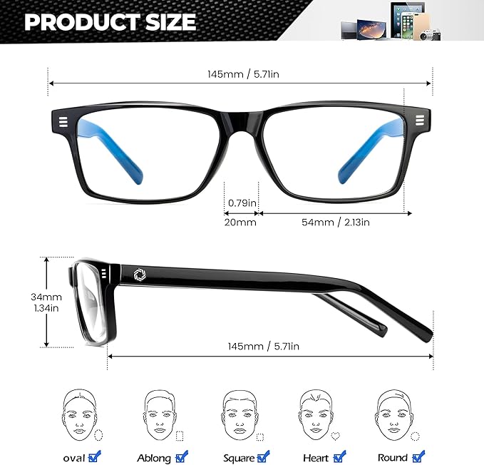 ANYLUV Blue Light Glasses Men Woman, Eye Strain Relief Eye Protection - Image 3