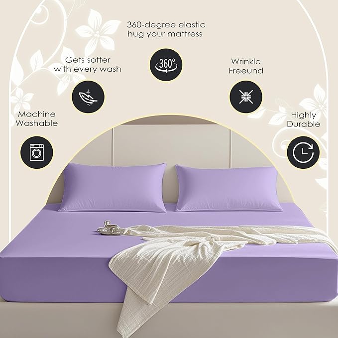 FreshCulture Full Fitted Sheet Only – Premium Hotel-Quality Fitted Sheet - Image 4
