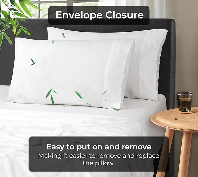 Royale Linens Cooling Pillow Cases King Size Set of 2-100% Rayon Derived from - Image 6