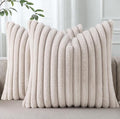 Pallene Faux Fur Plush Throw Pillow Covers 26x26 Set of 2, Luxury Soft Fluffy by PALLENE