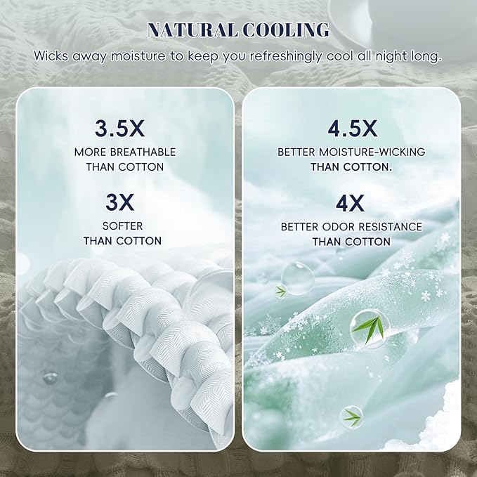 PHF Cooling Waffle Blanket Queen Size, Lightweight 60% Rayon from Bamboo & 40% - Image 3
